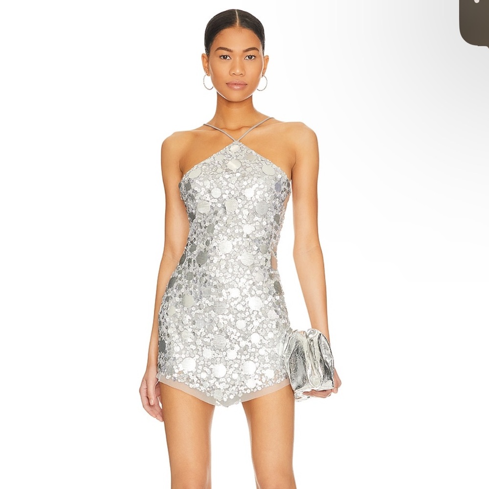 Quinn embellished dress silver